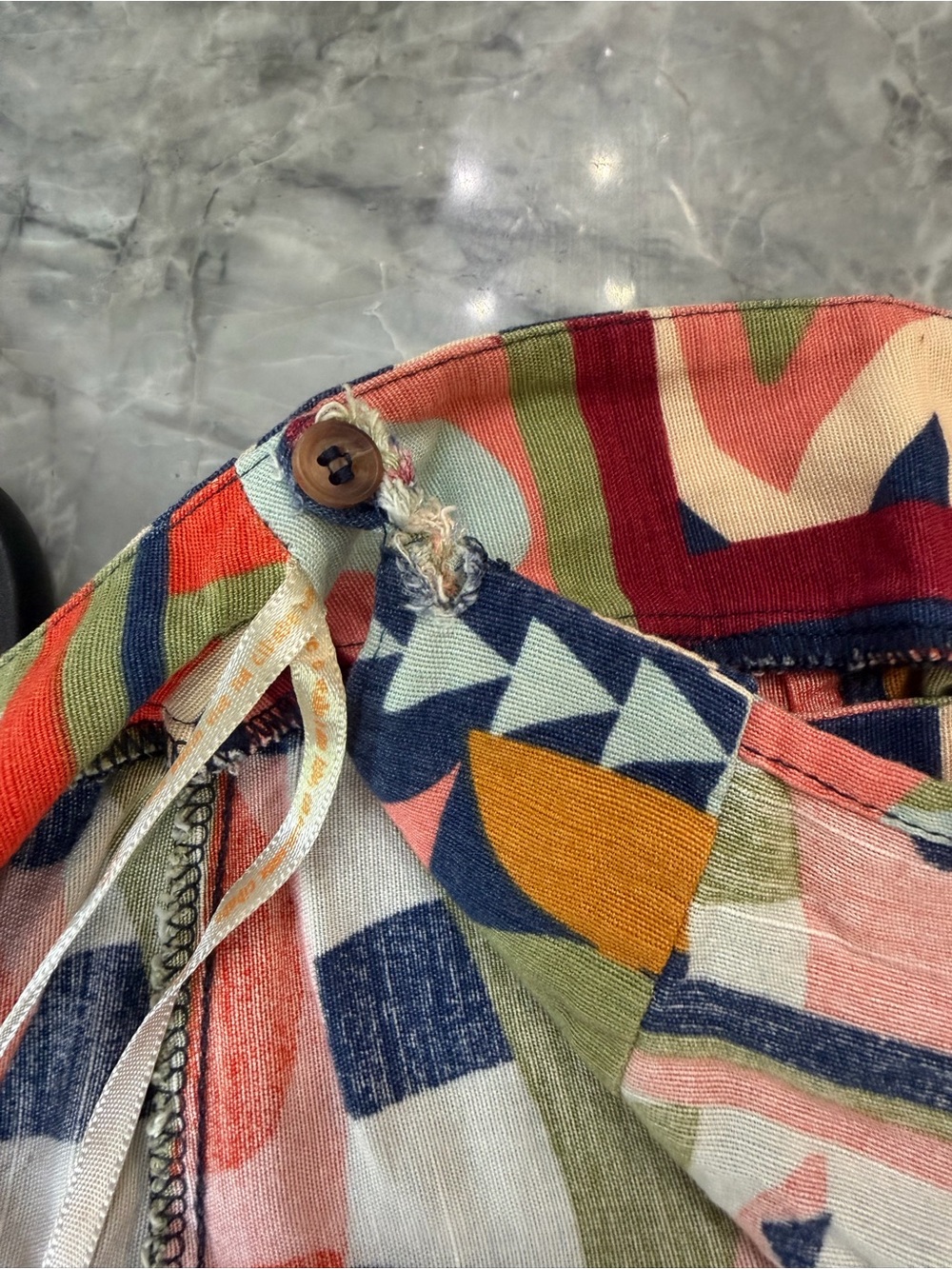 Farm Rio Wrap Midi Skirt PP XS Colorful Geometric Patchwork Made in Brazil - Picture 8 of 8